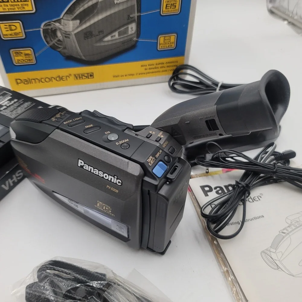 Panasonic Palmcorder PV-D209 VHS-C Camcorder 150x Digital Zoom Bundle with Box